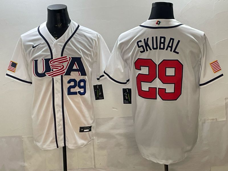 Men 2026 World Cub USA #29 Raleigh White Game Nike MLB Jersey style 0013